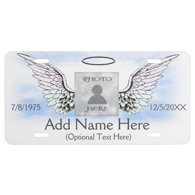 Add Photo and Name | Memorial License Plate (Front)