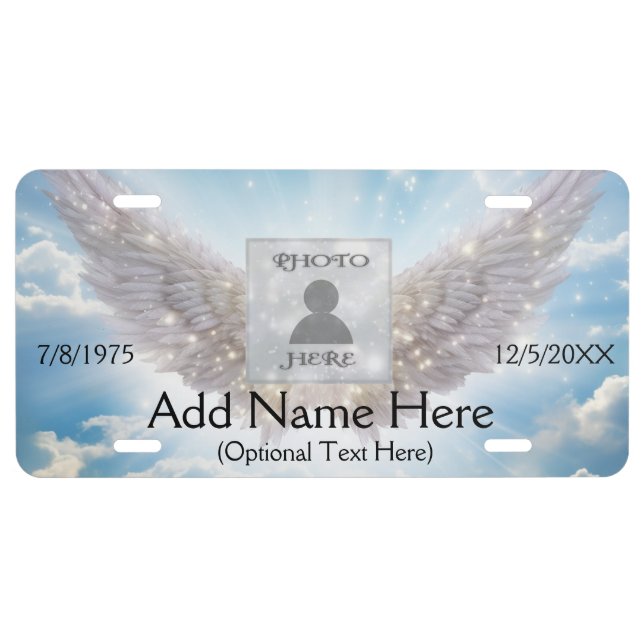 Add Photo and Name | Memorial License Plate (Front)