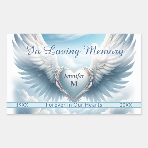 Add Photo and Name Memorial Rectangular Sticker