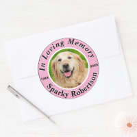 Add Photo and Name Pet Memorial Classic Round Sticker