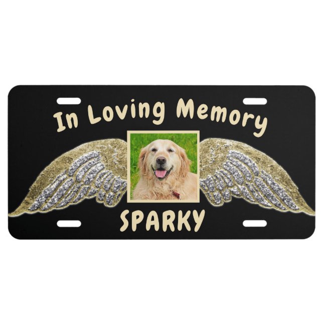 Add Photo and Name | Pet Memorial License Plate (Front)