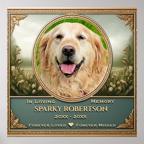 Add Photo and Name Pet Memorial Poster