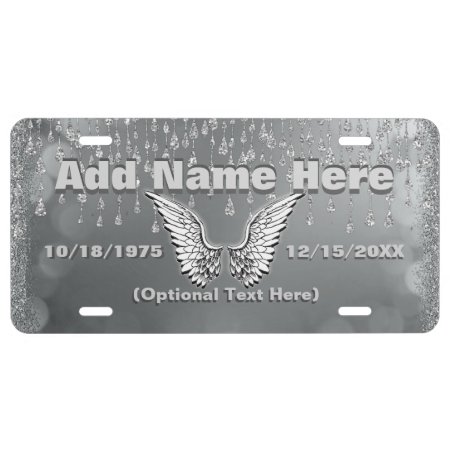 Add Photo And Name | Silver Tears License Plate