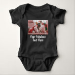 Add Photo and Text Custom Toddler Baby Bodysuit<br><div class="desc">Create your own unique baby appareil gifts, Add Photo and Text on this personalized black t shirt. Easily make your own cool t-shirt design. The personalized t shirt is also avaiable for men and kids, in different color choice. Perfect for toddler, baby shower, new baby gifts, corporate party, funny jokes...</div>
