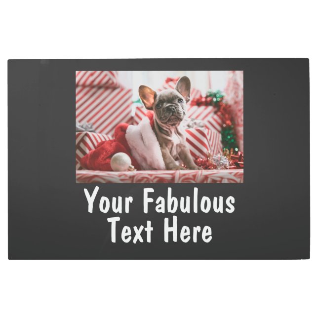 Add Photo and Text Custom Wall Art Metal Prints (Front)