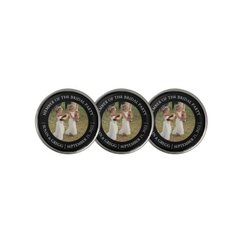 Add Photo and Text with Black Border Golf Ball Marker