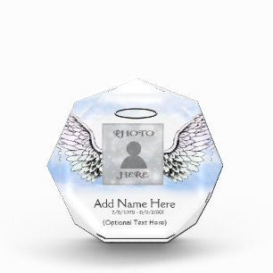 Add Photo   Angel Wings Memorial Acrylic Award