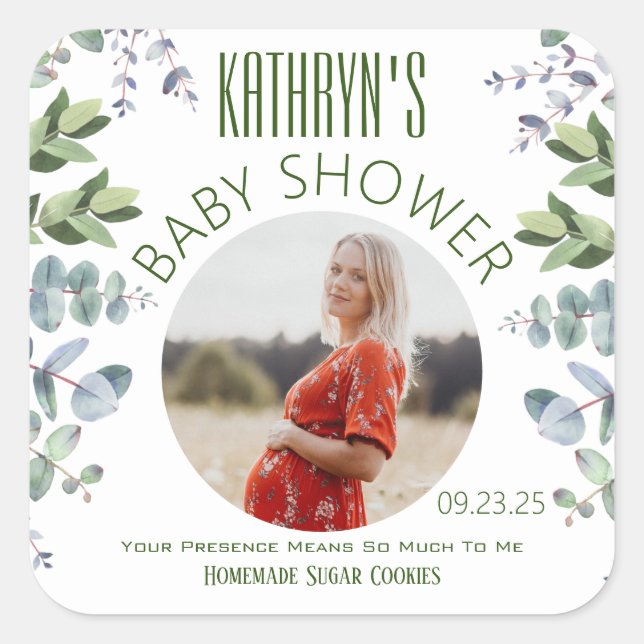 Add Photo Baby Shower Favors Label (Front)