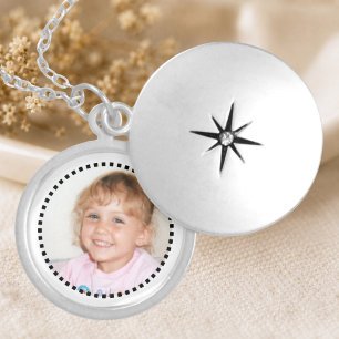 Add photo black and white personalized locket necklace