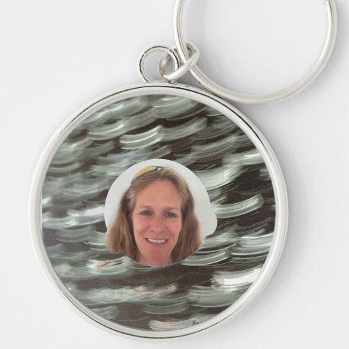 Add Photo Blizzard Circle Frame Keychain