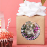 Add Photo Cat Memorial Classic Round Sticker