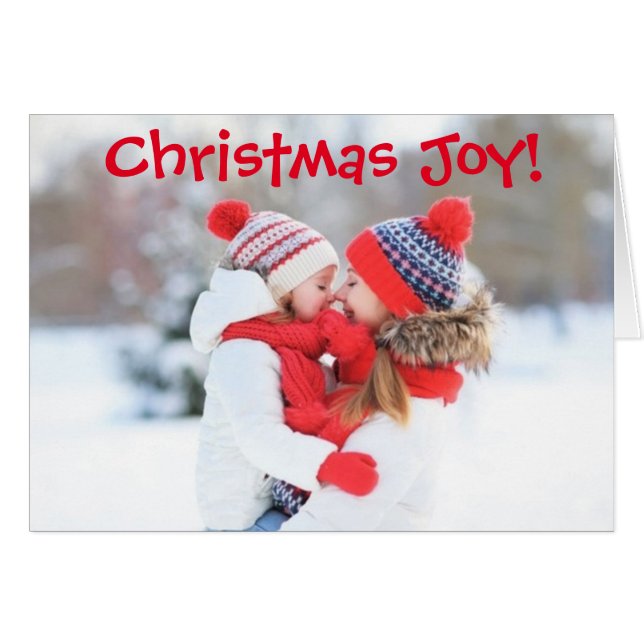 Add Photo Christmas Card With Names (Front Horizontal)