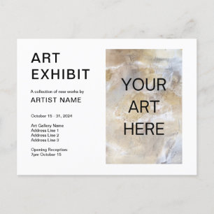 Add Photo Custom Art Exhibit Invitation Postcard