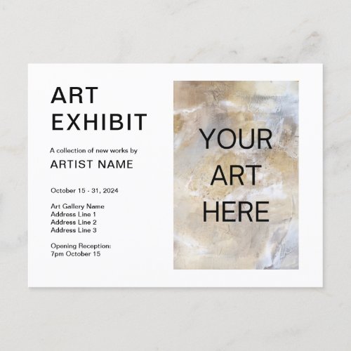 Add Photo Custom Art Exhibit Invitation Postcard