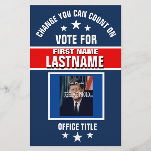 Add Photo Custom Campaign Political Template Flyer