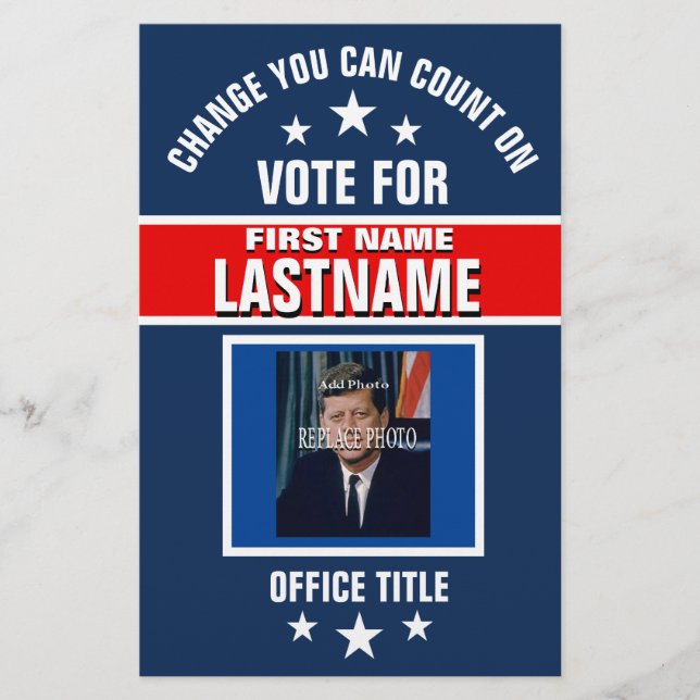 Add Photo Custom Campaign Political Template Flyer (Front)