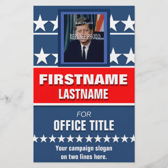 Add Photo Custom Campaign Political Template Flyer | Zazzle