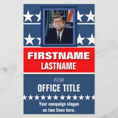 Add Photo Custom Campaign Political Template Flyer