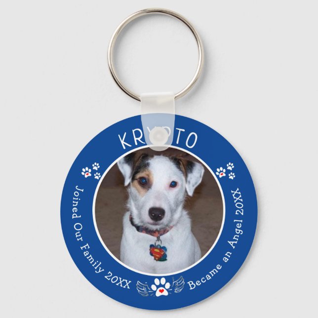 Add Photo Custom Dog Memorial Keychain (Front)