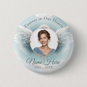 Add Photo Custom Memorial Angel WIngs Button