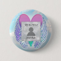 Add Photo Custom Memorial Angel Wings Heart Button