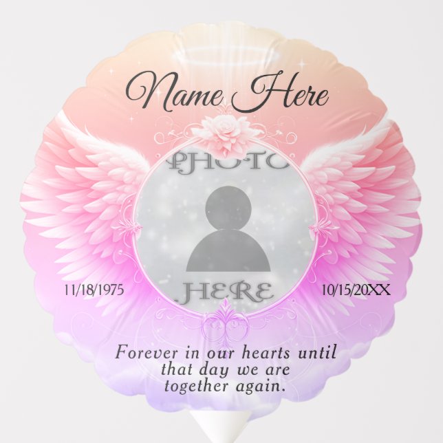 Add Photo Custom Memorial Balloon (Front)
