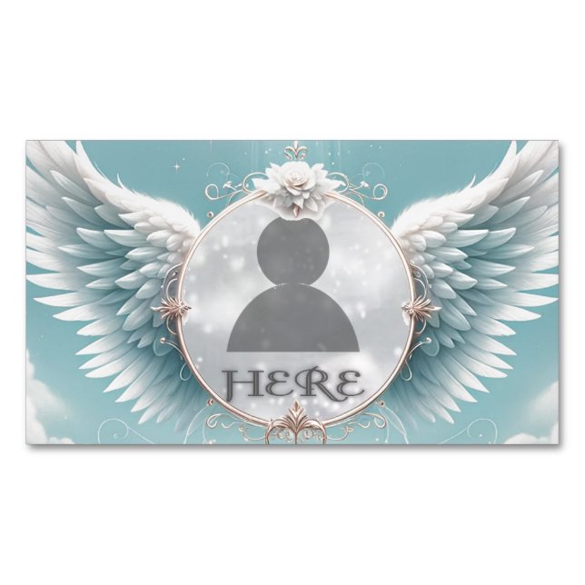 Add Photo Custom Memorial Business Card Magnet (Front)