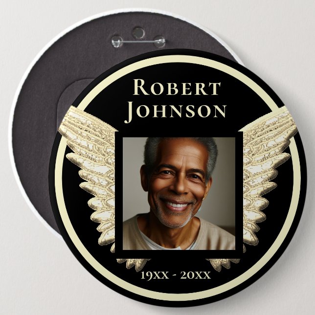Add Photo Custom  Memorial Button (Front & Back)