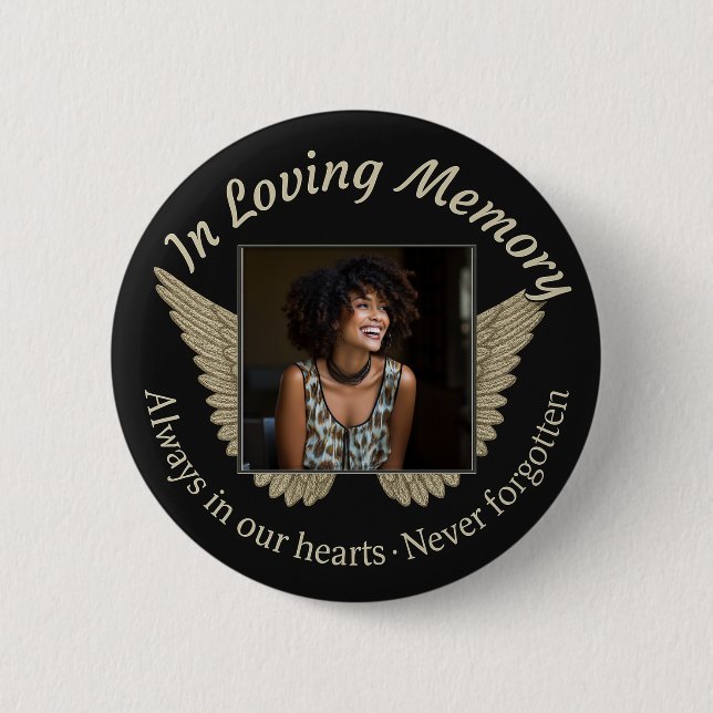 Add Photo Custom  Memorial Button (Front)