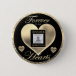 Add Photo Custom Memorial Button<br><div class="desc">Add a photo to this comforting memorial button with hearts.</div>