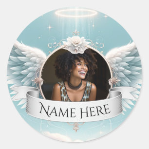 Add Photo Custom Memorial Classic Round Sticker