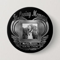Add Photo Custom Memorial Heart Gold Button