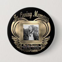 Add Photo Custom Memorial Heart Gold Button