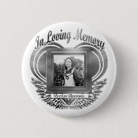 Add Photo Custom Memorial Heart Silver Button