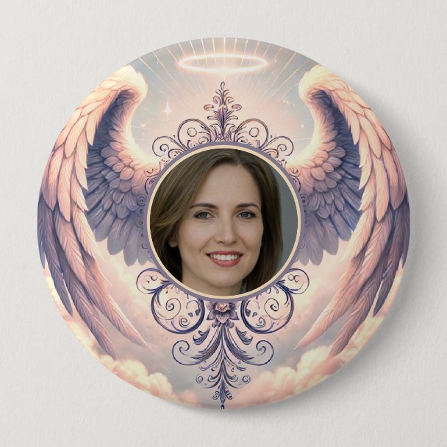 Add Photo Custom Memorial Pastel Button (Front)