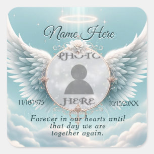 Add Photo Custom Memorial Square Sticker