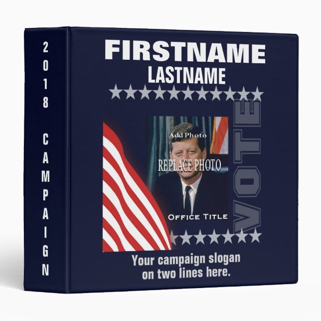 Add Photo Election Organizer 3 Ring Binder (Front/Spine)