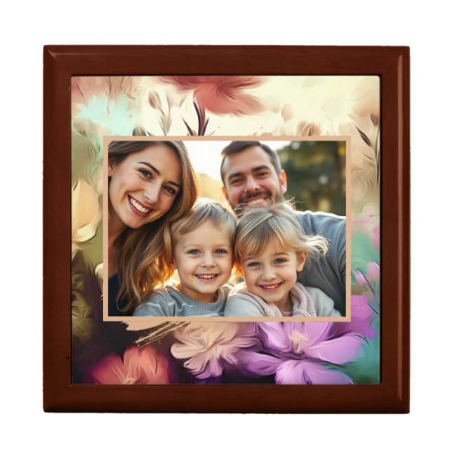 Add Photo Floral Keepsake Gift Box (Front)