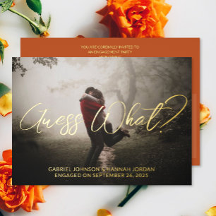 Add Photo Foil Engagement Party Invitation