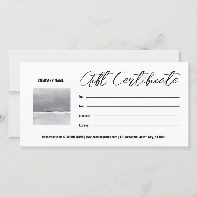 Add Photo Gift Certificate Template Customizable  (Front)