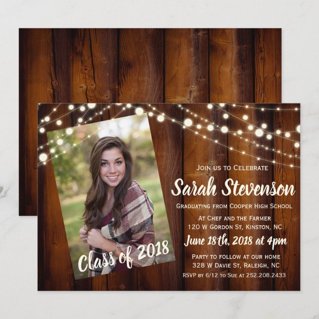 ADD PHOTO - Graduation Announcement Invitation (Front/Back)