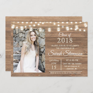 ADD PHOTO - Graduation Mason Jar Lights Invitation