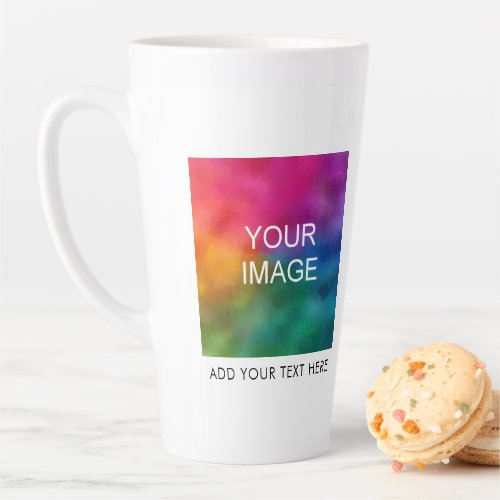 Add Photo Image Business Logo Custom Template Latte Mug