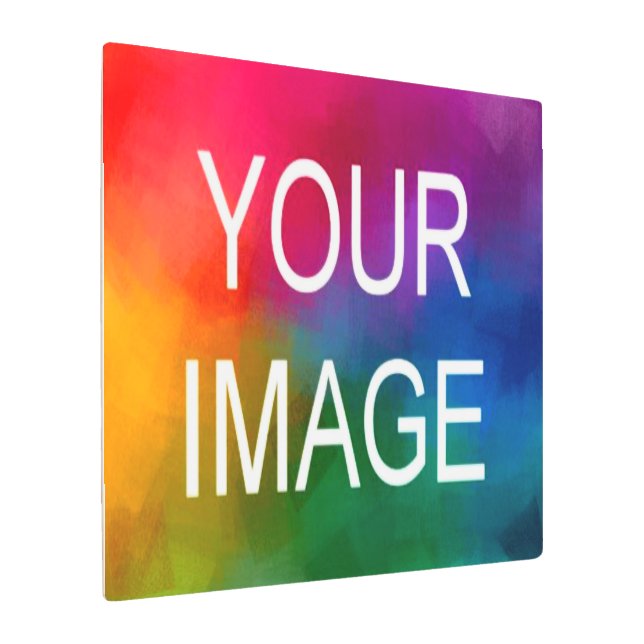 Add Photo Image Company Logo Custom Template Large Metal Print (Angled)