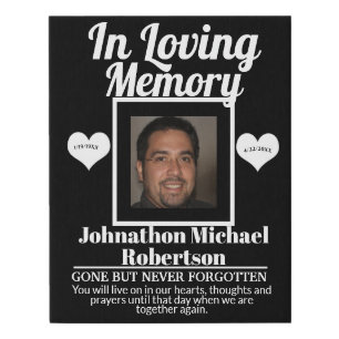 Add Photo In Loving Memory Faux Canvas Print