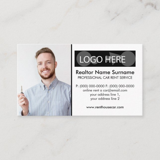 Add Photo Insert Logo Rent a car (Front)