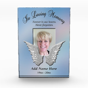 Add Photo   Memorial   Angel Wings Acrylic Award