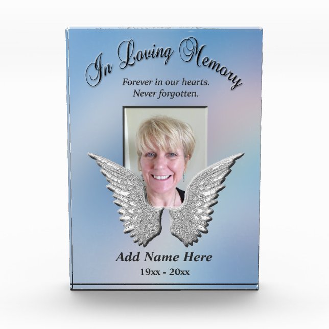 Add Photo | Memorial | Angel Wings Acrylic Award (Front)