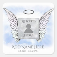 Add Photo Memorial Classic Round Sticker