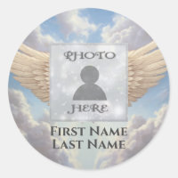 Add Photo Memorial Classic Round Sticker
